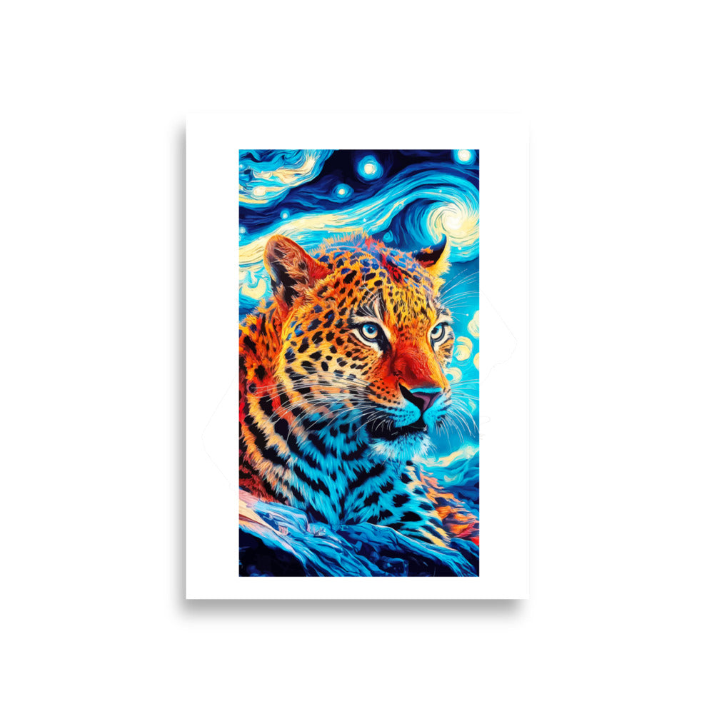 Leopard Vivid Colors Surrealistic Colorful Paint Art Poster A1 23.3″×33.1″