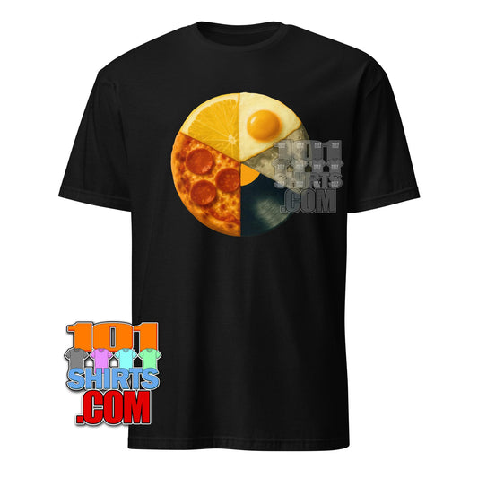 Life's Essentials Creative Pizza Diagram T-Shirt – A Slice of Unique Style! Tee