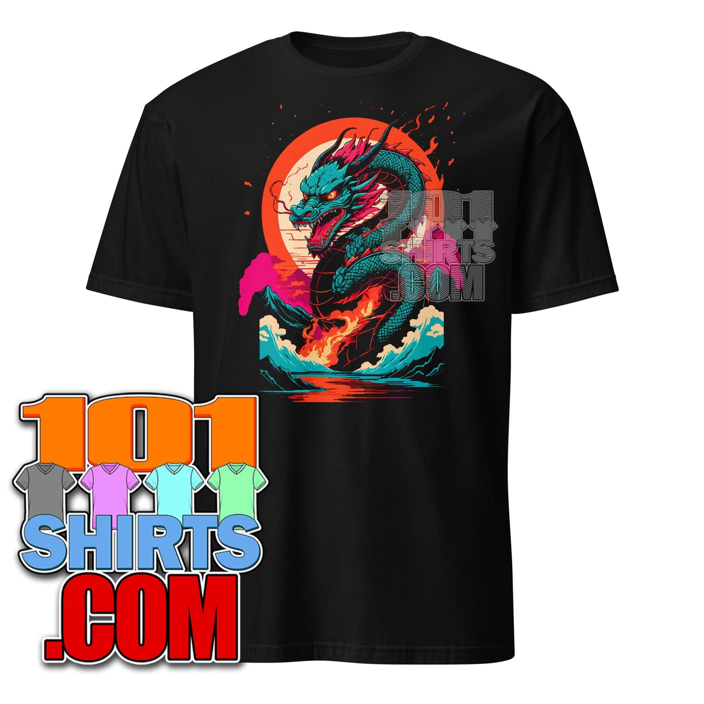 Majestic Chinese Fire Dragon T-Shirt - Cool Japanese Art Inspired Graphic Tee