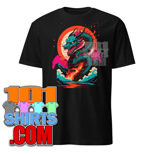 Majestic Chinese Fire Dragon T-Shirt - Cool Japanese Art Inspired Graphic Tee
