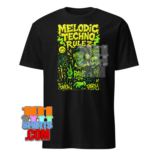 Melodic Techno Rulez T-Shirt - Rave Culture & Electronic Music Fan Apparel Tee