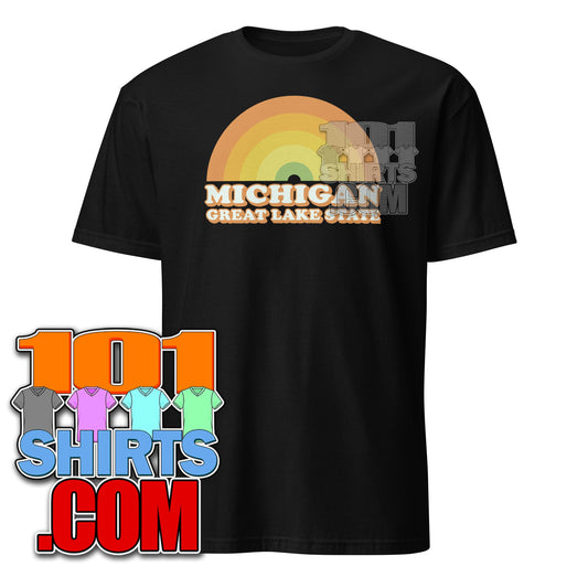 Michigan Great Lake State T Shirt Vintage 70s Rainbow Tee Retro T-Shirt