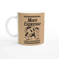 "More Espresso Less Depresso" Mug - Funny Coffee Lover Gift, Retro Cartoon Cup
