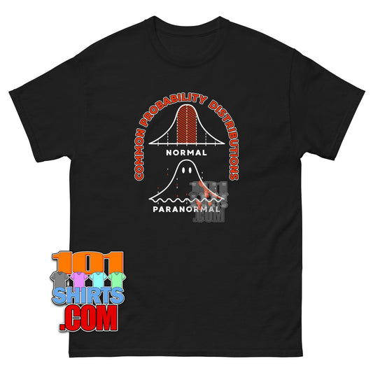 Normal vs. Paranormal Probability Distributions T-Shirt | Funny Ghost & Math Humor Tee