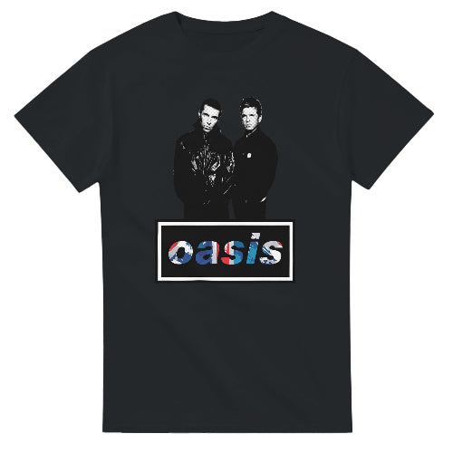 Oasis Liam & Noel Union Jack T-Shirt  Britpop Icons Band Merch 2025 Tour Tee