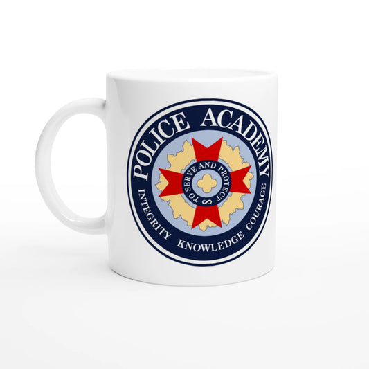 Police Academy Movie Fan Mug - Classic Comedy, Mahoney & Tackleberry Tribute, Funny Coffee Cup