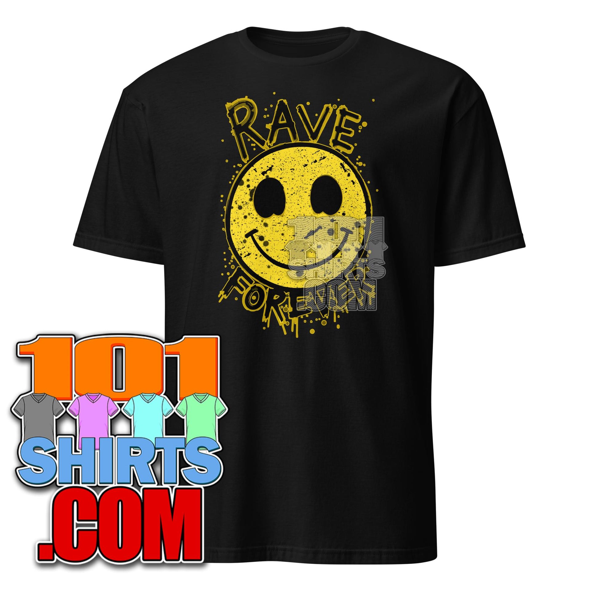 Rave Forever T-Shirt - Retro Smiley Face Music Party Tee