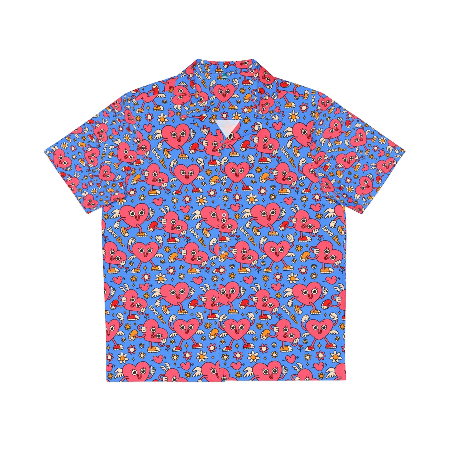 Retro Cartoon Characters Hearts Love Funny Hawaiian Shirt