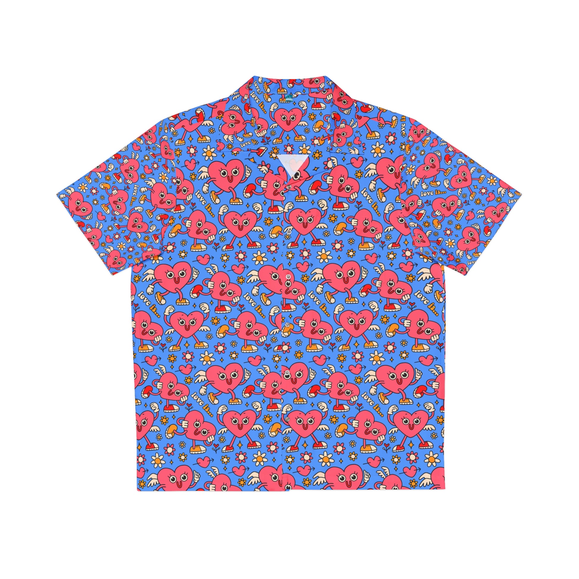 Retro Cartoon Characters Hearts Love Funny Hawaiian Shirt
