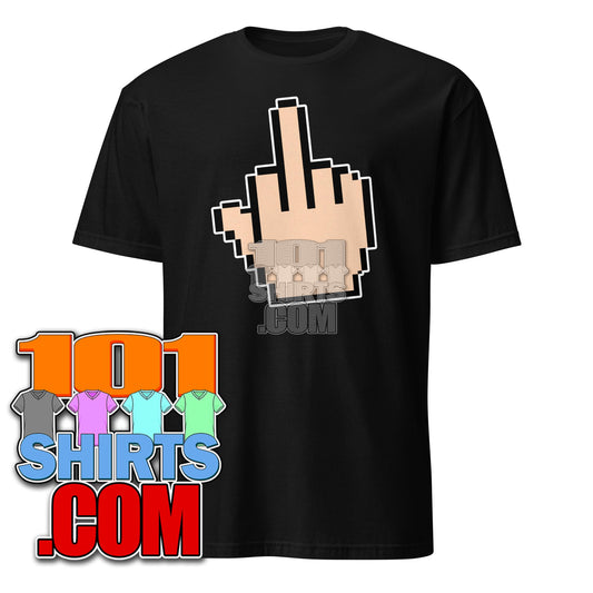 Rude Funny Computer Geeks & PC Nerds Pixel Middle Finger PC Computer Mouse Cursor Middle Finger T-Shirt