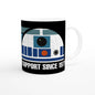 Sarcasm & Tech Support Since 1977 Retro Droid R2 D2 Mug - Star Wars Fan, IT Professional Gift, Sci-Fi Coffee Cup