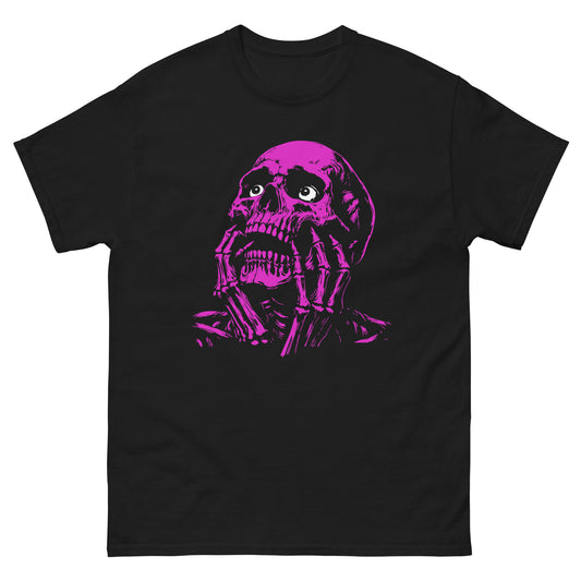 Scared Skull  Scary Skeleton Horror Halloween Funny T-Shirt