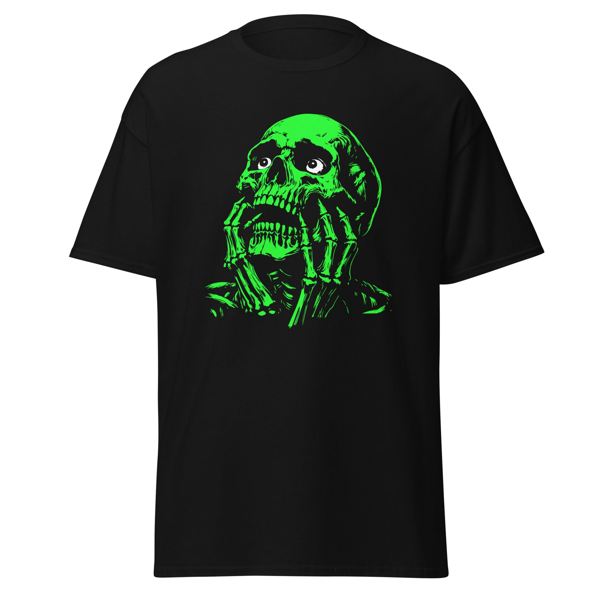 Scared Skull  Scary Skeleton Horror Halloween Funny T-Shirt