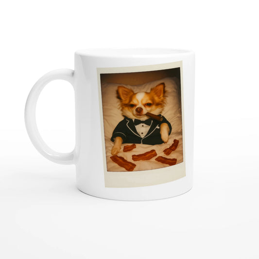 Sophisticated Chihuahua Tuxedo Mug - Funny Dog Lover Gift, Unique Pet Owner Coffee Cup