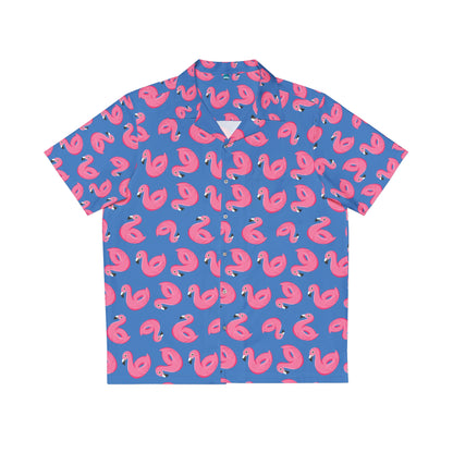 Swimming Pool Tropical Flamingo Swimming Tire Party Funny Hawaiian Shirt