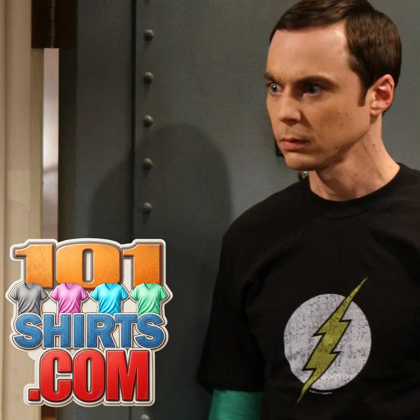 The Big Bang Theory Sheldon Cooper Flash Logo Black Version T-Shirt