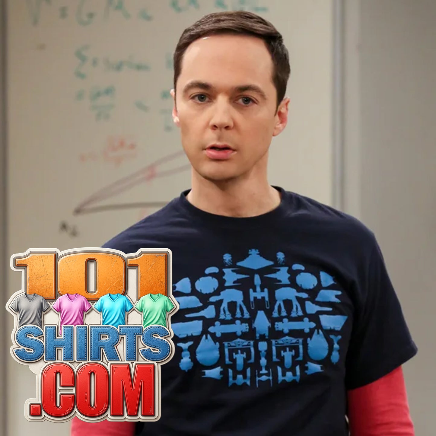The Big Bang Theory Sheldon Cooper Silhouette Space Ships T-Shirt