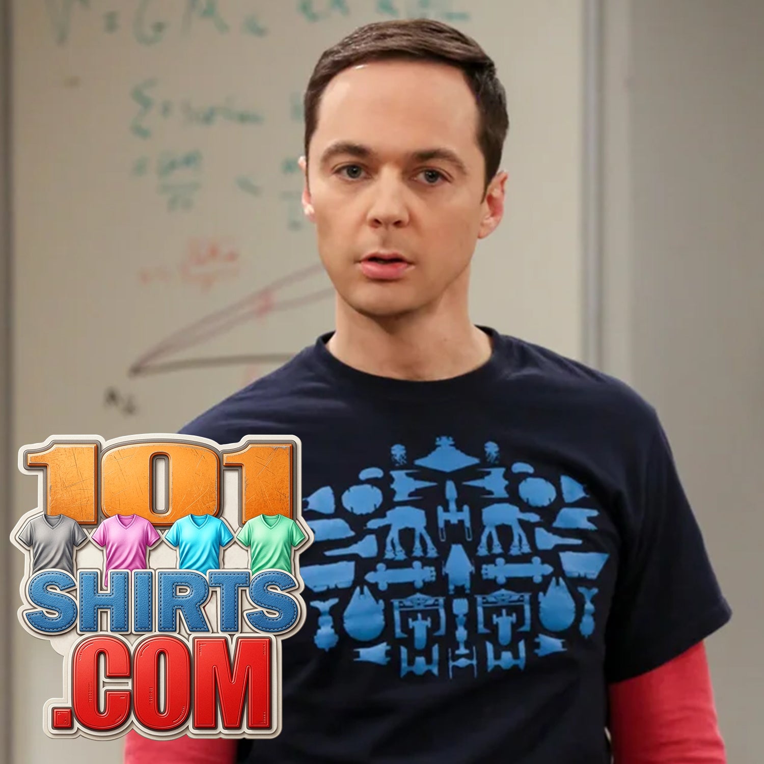 The Big Bang Theory Sheldon Cooper Silhouette Space Ships T-Shirt