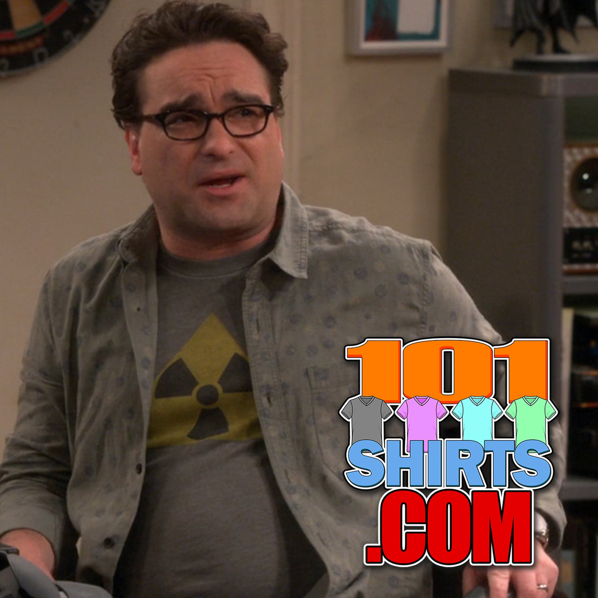 The Big Bang Theory Tee Leonard Hofstadter Radioactive Hazard Sign T-Shirt