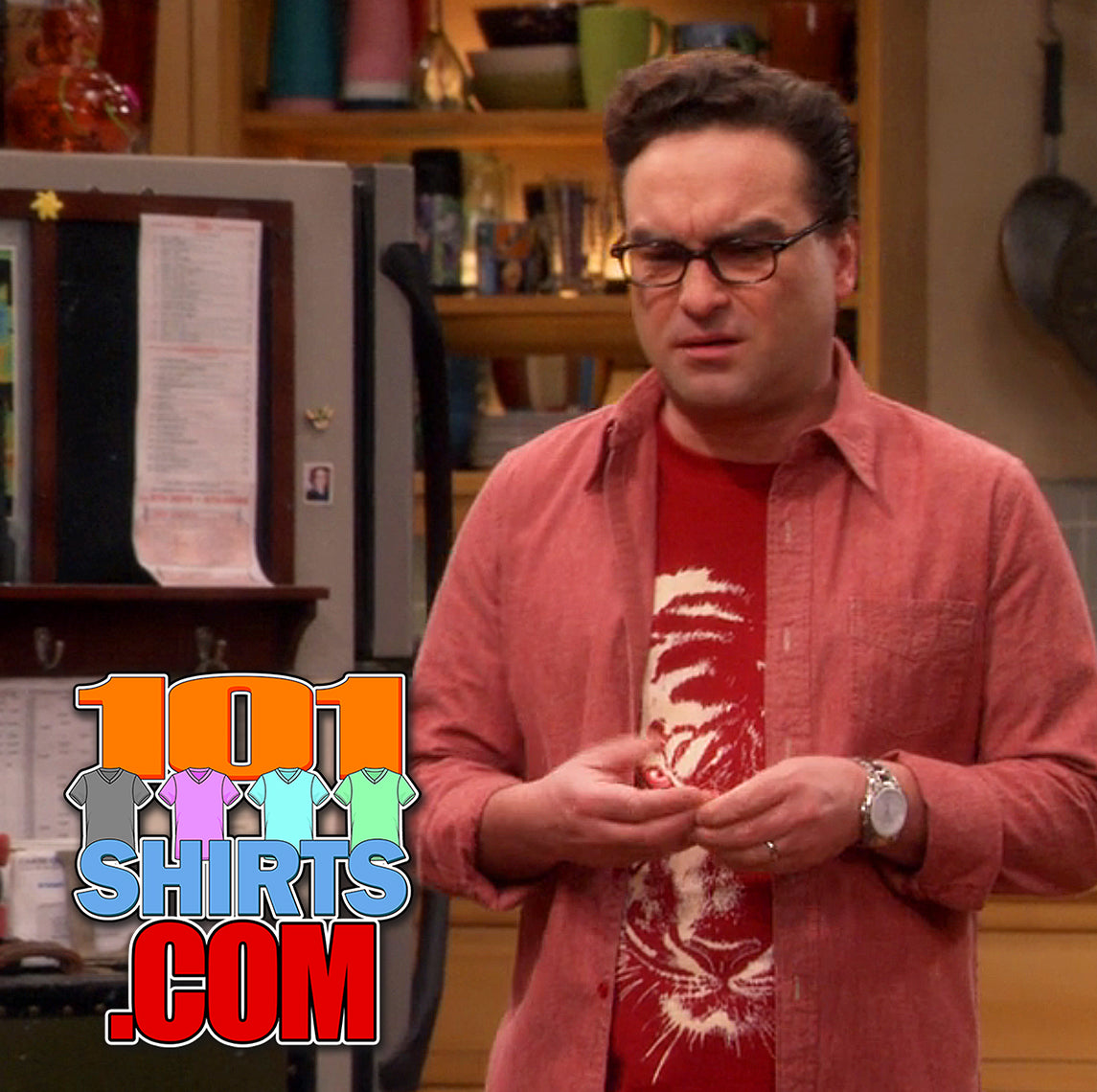 The Big Bang Theory Tiger Head Red Tee Leonard Hof­s­tadter T-Shirt
