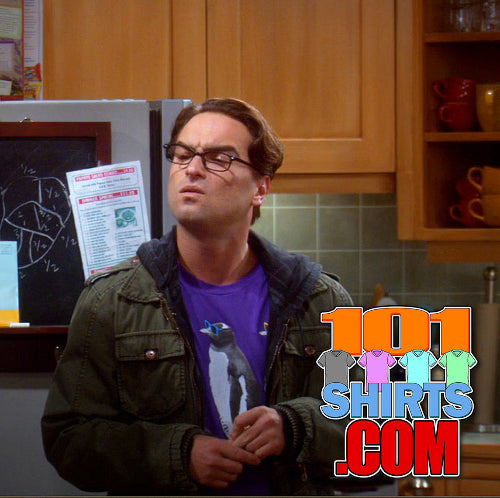 The Big Bang Theory  three cute Penguins with colorful Sunglasses Leonard Hofstadter Purple T-Shirt