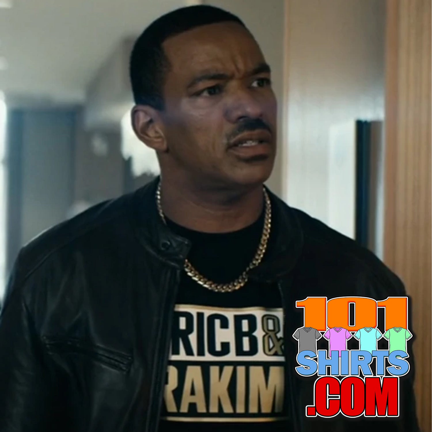 The Boys Season 4 Marvin Mother's Milk M.M. Eric B and Rakim Tee worn by Laz Alonso as Marvin T. Milk.
