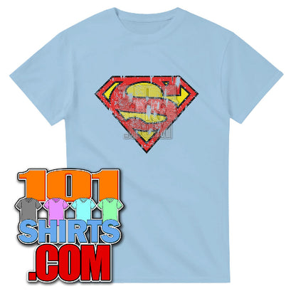 The_Big_Bang_Theory_Sheldon_Cooper_Light_Blue_Distressed_Superman_Shield_T-Shirt