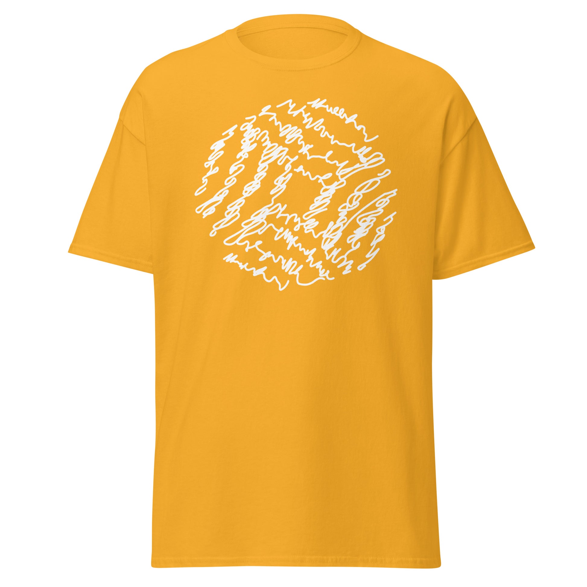 The Big Bang Theory Sheldon Cooper Yellow Round Scribble Graphic Art T-Shirt