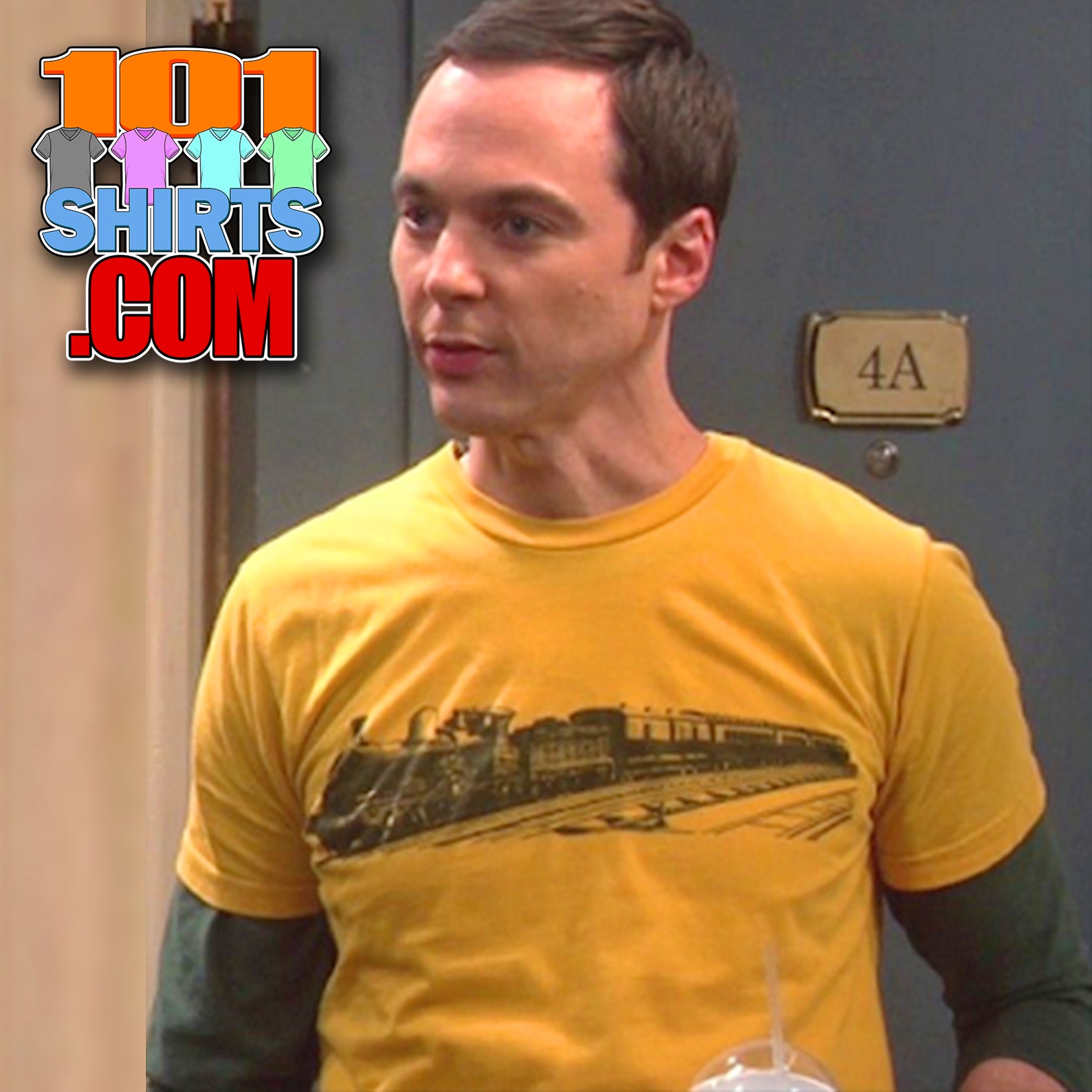 The Big Bang Theory Sheldon Cooper Yellow Vintage Train T-Shirt