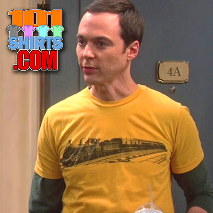 The Big Bang Theory Sheldon Cooper Yellow Vintage Train T-Shirt
