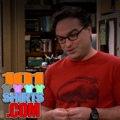 The Big Bang Theory Tee Leonard Hofstadter Recycling Tree Red T-Shirt