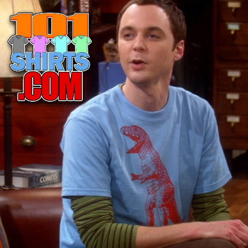 The Big Bang Theory Tee Sheldon Cooper Red T-Rex  Dinosaur T-Shirt