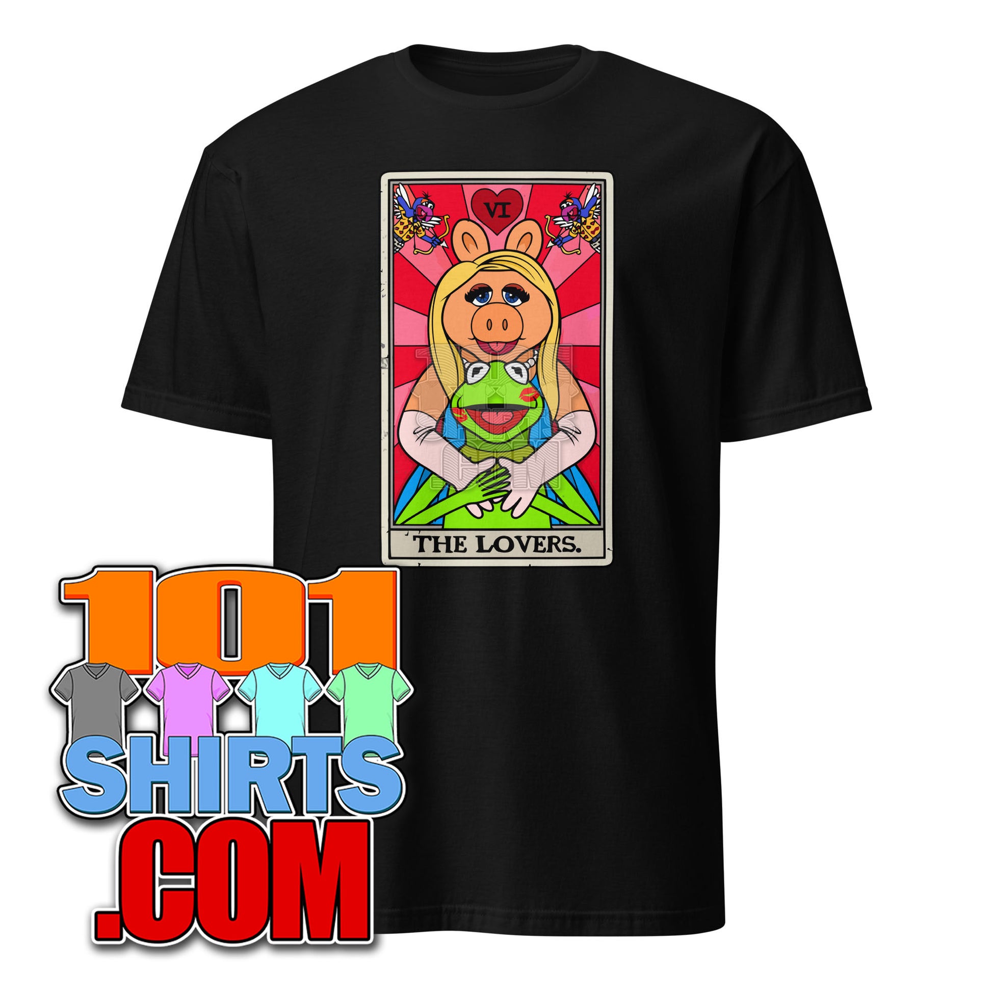 The Muppet Show Kermit The Frog Miss Piggy Tarot Cards The Lovers Funny T-Shirt
