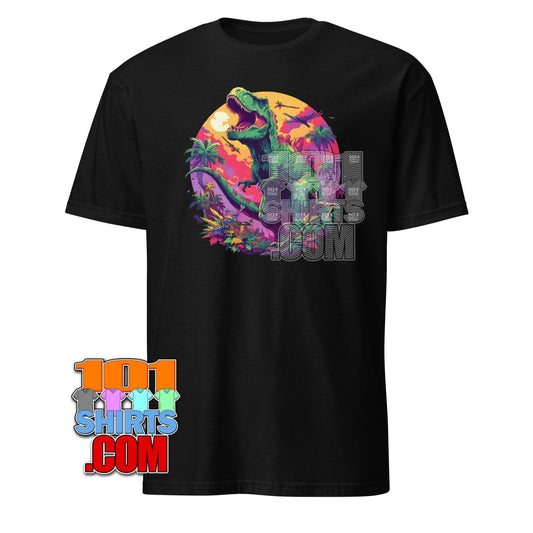 Vibrant T-Rex Dinosaur "Prehistoric Pop" T-Shirt – Unleash Your Inner Tropical Dino! Tee