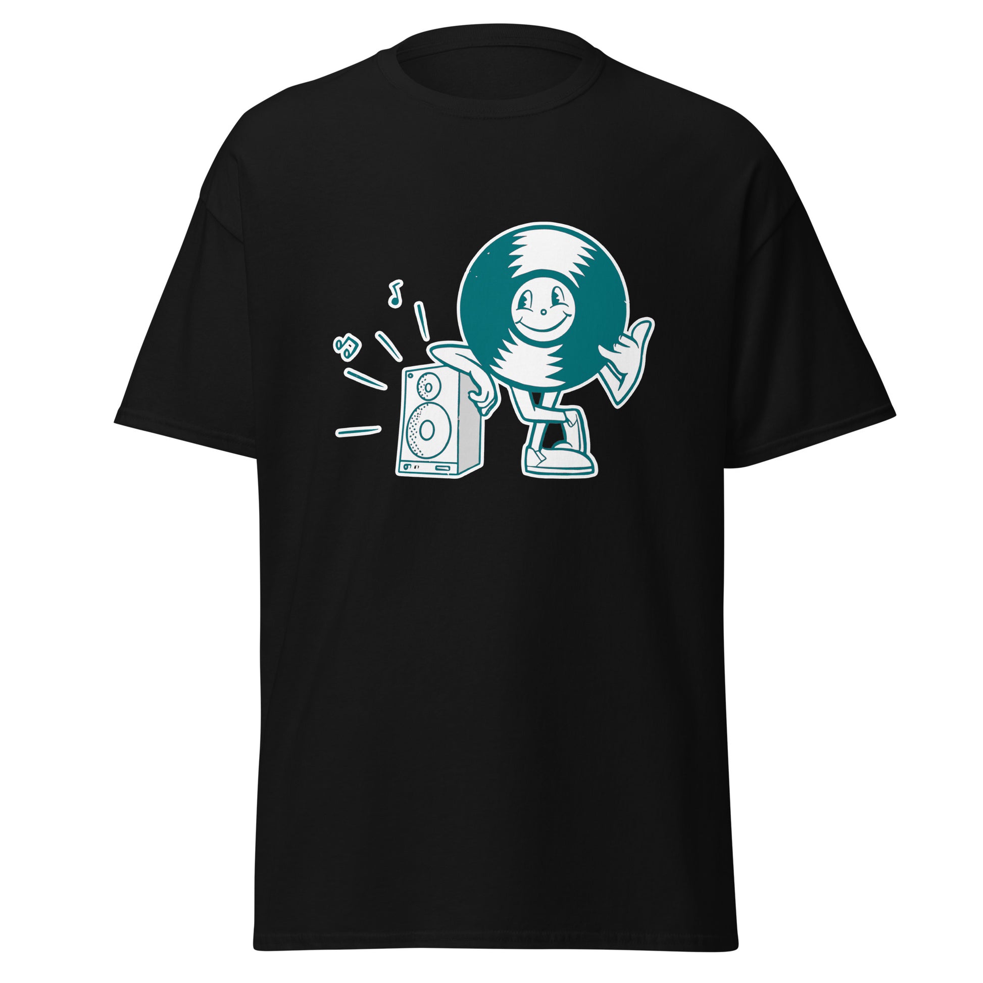 Vinyl Character Cartoon Turntable Vintage Retro Illustration Mascot Records T-Shirt