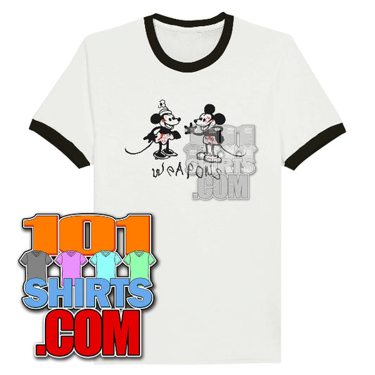 Weapons Movie Mickey and Minni Mouse Film Crew Ringer T-Shirt