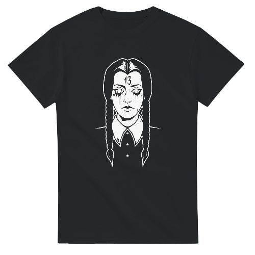 Wednesday Addams Goth Dark Aesthetic T-Shirt | Spooky Art Tee - 101SHIRTS