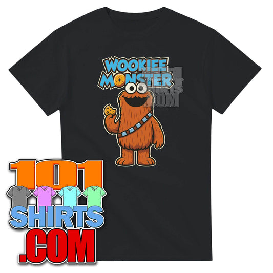 Wookiee Monster T-Shirt - Funny Star Wars x Sesame Street Parody Tee - Chewbacca Cookie Monster Mashup Gift - 101SHIRTS