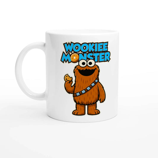 Wookiee Monster Mug - Funny Star Wars & Sesame Street cookie monster Parody, Cute Sci-Fi Coffee Cup - 101SHIRTS