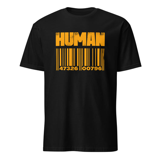 Word Human Barcode  modern fashion style Cool Design Print T-Shirt T-Shirt