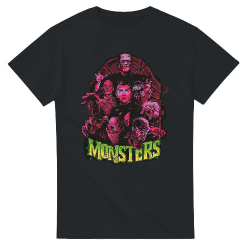 Classic Iconic Movie Monsters Retro Horror T-Shirt