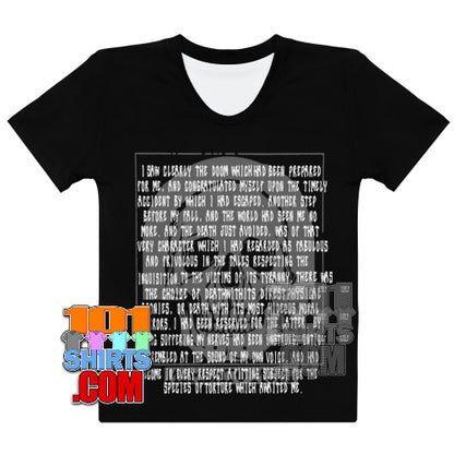 Wednesday Edgar Allan Poe The Pit and the Pendulum Skull T-Shirt