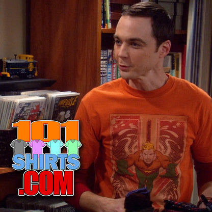 The Big Bang Theory Sheldon Cooper Aquaman Vintage Comic Illustration TV Series Funny T-Shirt