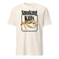 101SHIRTS crab smoking shirt with Smoking Kills design on white T-shirt