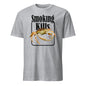 Gray 101SHIRTS crab smoking shirt with Smoking Kills text and crab holding a cigarette