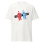 White 101SHIRTS Depeche Mode 1983 tour t-shirt with red and blue graphic figures and black logo text