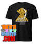 Black Depeche Mode A Broken Frame t-shirt with yellow and white graphic design from 101SHIRTS