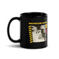 Black mug featuring Depeche Mode design with A Question of Lust coffee cup text by 101SHIRTS
