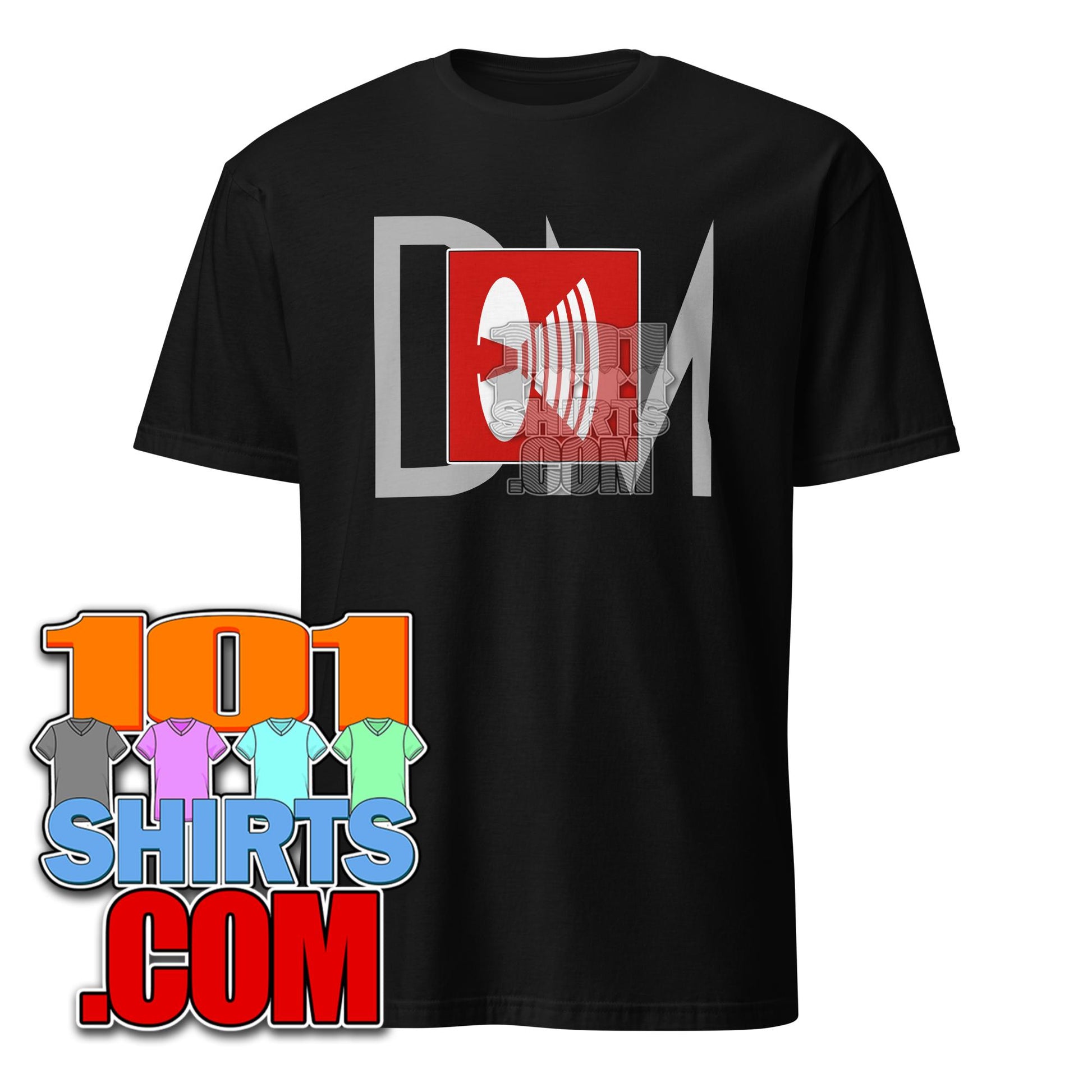 Black Depeche Mode music t-shirt with red and white speaker graphic by 101SHIRTS