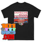 Black Depeche Mode Stripped t-shirt by 101SHIRTS with bold red and white graphic print